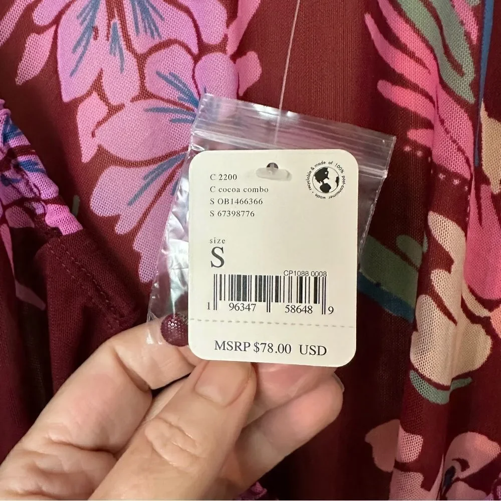 Free People Women's Floral Print Of Paradise Tie Front Crop Top